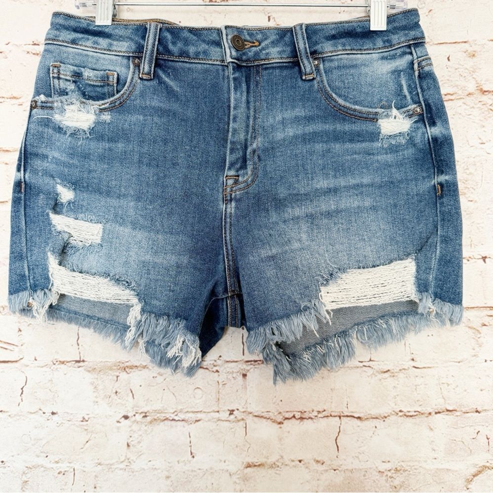 Hidden Los Angeles high waist jean shorts distressed